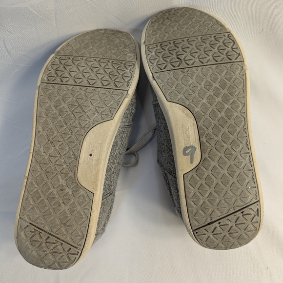 Toms Del Rey Light Heather Grey Wool Lace-up  Sneakers Size 8.5 - Picture 7 of 8